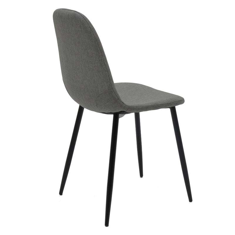 Chair Bella pakoworld light grey fabric-black metal leg 43x52x88cm