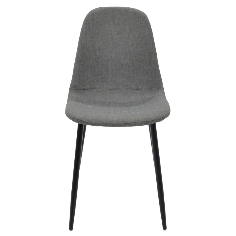 Chair Bella pakoworld light grey fabric-black metal leg 43x52x88cm