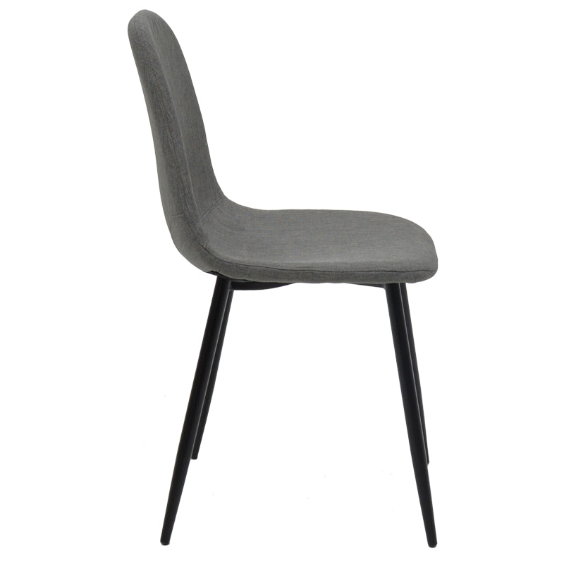 Chair Bella pakoworld light grey fabric-black metal leg 43x52x88cm