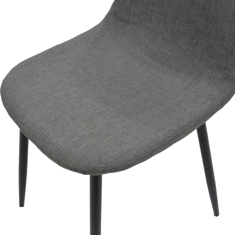 Chair Bella pakoworld light grey fabric-black metal leg 43x52x88cm