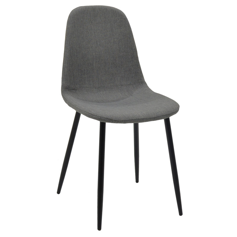 Chair Bella pakoworld light grey fabric-black metal leg 43x52x88cm