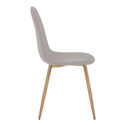 Chair Bella pakoworld light grey fabric-natural metal leg 43x52x88cm