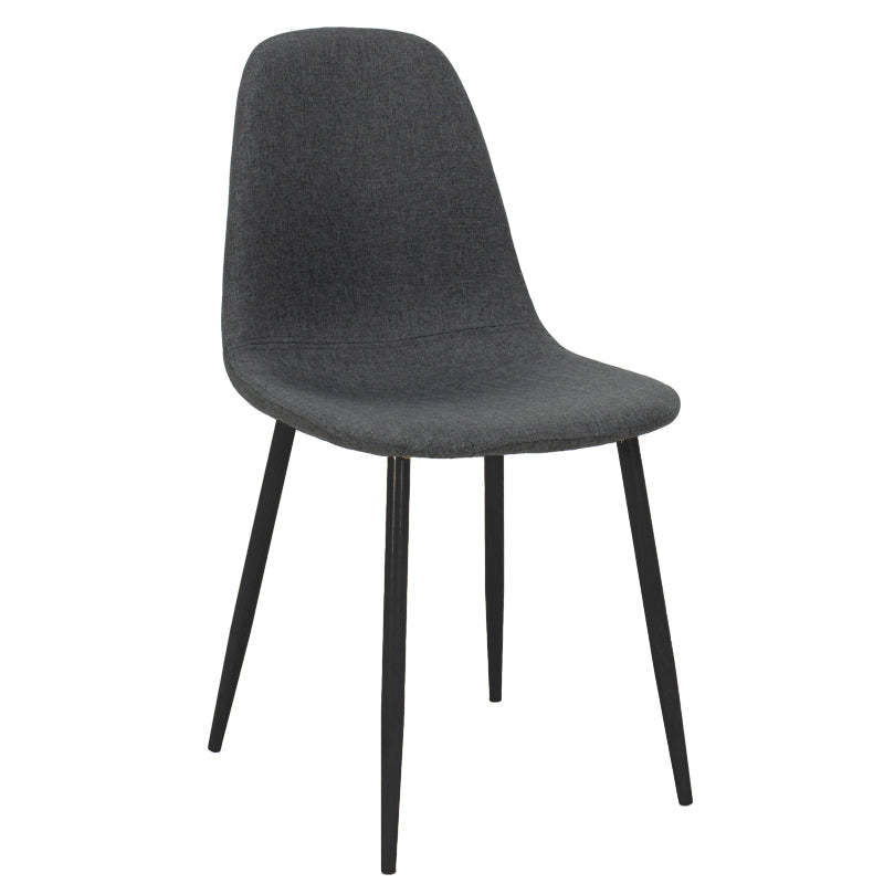 Chair Bella pakoworld antracite fabric-black metal leg 43x52x88cm