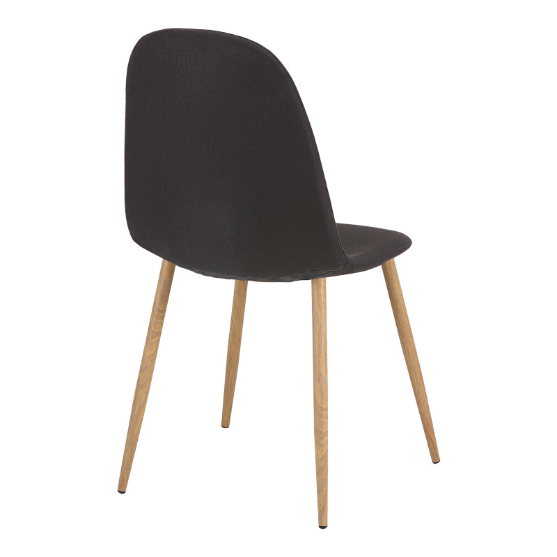 Chair Bella pakoworld antracite fabric-natural metal leg 43x52x88cm