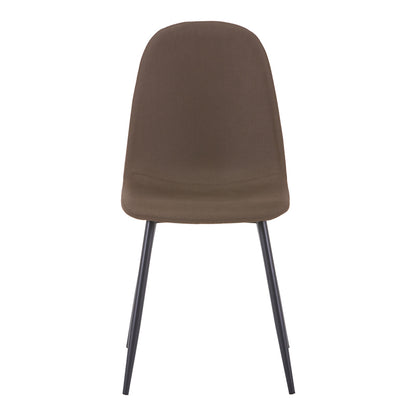 Chair Bella pakoworld brown fabric-black metal leg 43x52x88cm