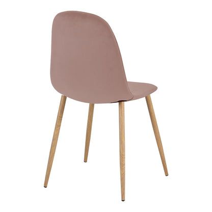 Chair Bella pakoworld rotten apple velvet-natural metal leg 43x52x88cm