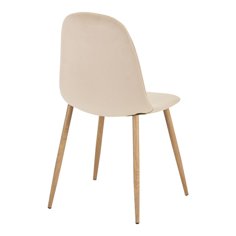 Chair Bella pakoworld beige fabric-natural metal leg 43x52x88cm