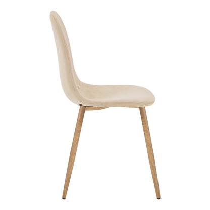 Chair Bella pakoworld beige fabric-natural metal leg 43x52x88cm