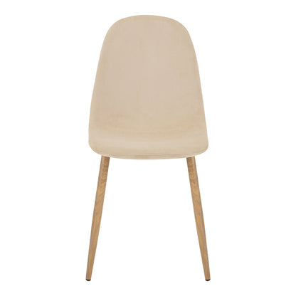 Chair Bella pakoworld beige fabric-natural metal leg 43x52x88cm