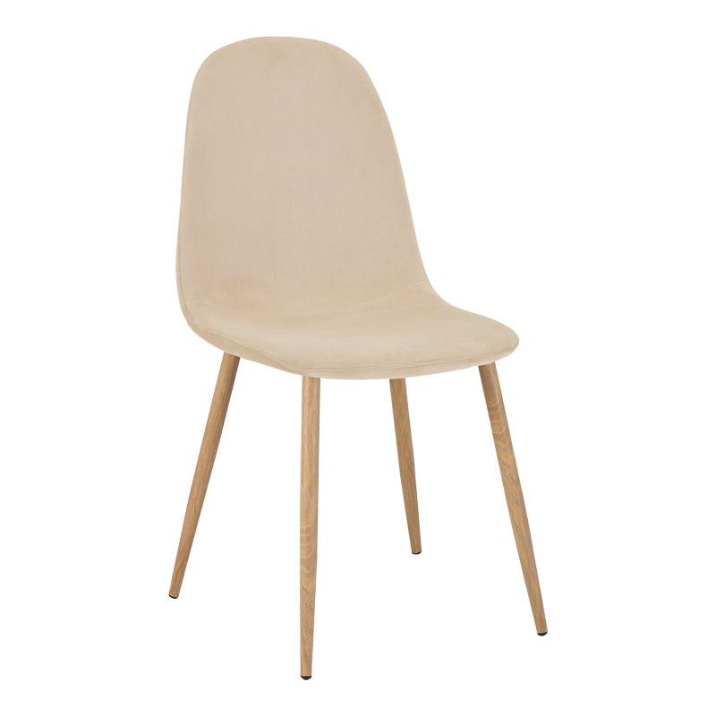 Chair Bella pakoworld beige fabric-natural metal leg 43x52x88cm