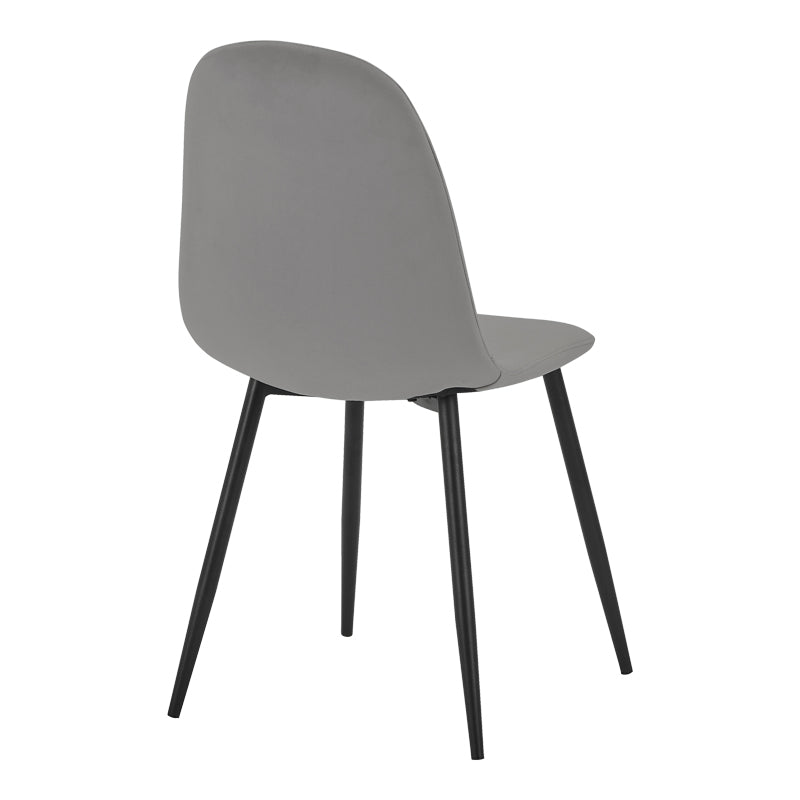 Chair Bella pakoworld light grey velvet  fabric-black metal leg 43x52x88cm