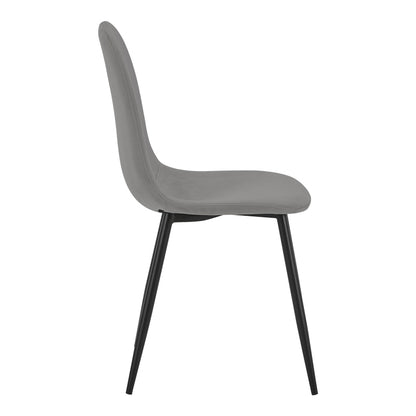 Chair Bella pakoworld light grey velvet  fabric-black metal leg 43x52x88cm