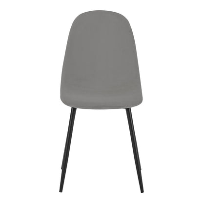 Chair Bella pakoworld light grey velvet  fabric-black metal leg 43x52x88cm