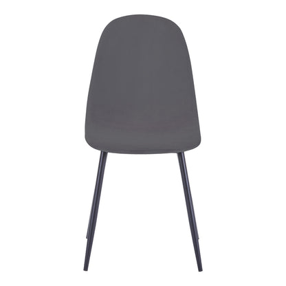 Chair Bella pakoworld dark grey velvet  fabric-black metal leg 43x52x88cm