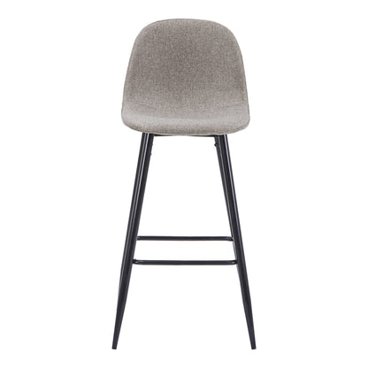 Bar stool medium height Bella pakoworld light grey fabric-black metal leg 41x47x93cm