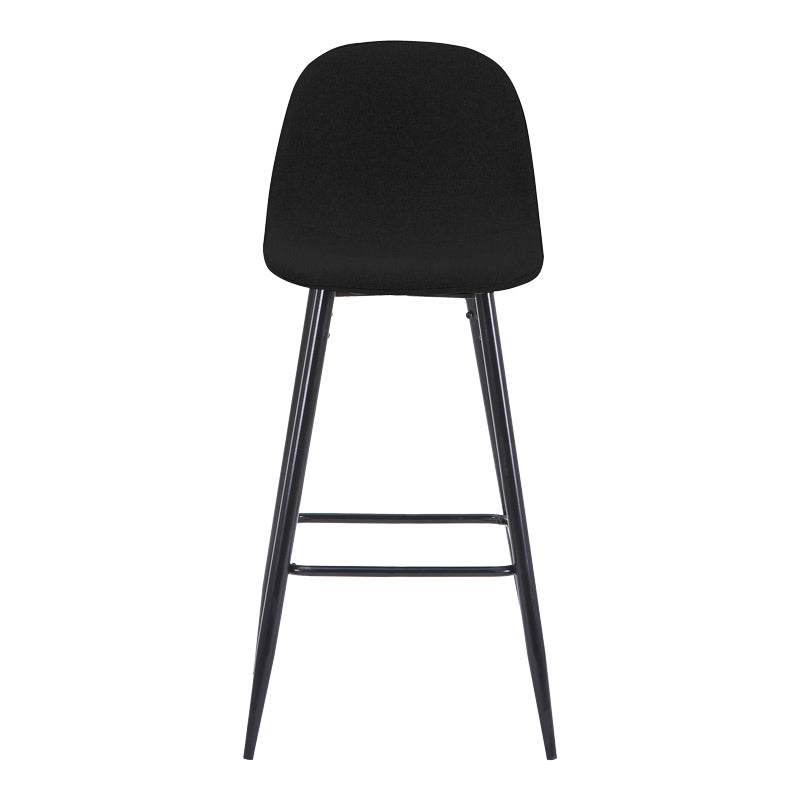 Bar stool medium height Bella pakoworld dark grey fabric-black metal leg 41x47x93cm