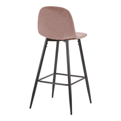 Bar stool medium height Bella pakoworld rotten apple velvet-black metal leg 41x47x93cm