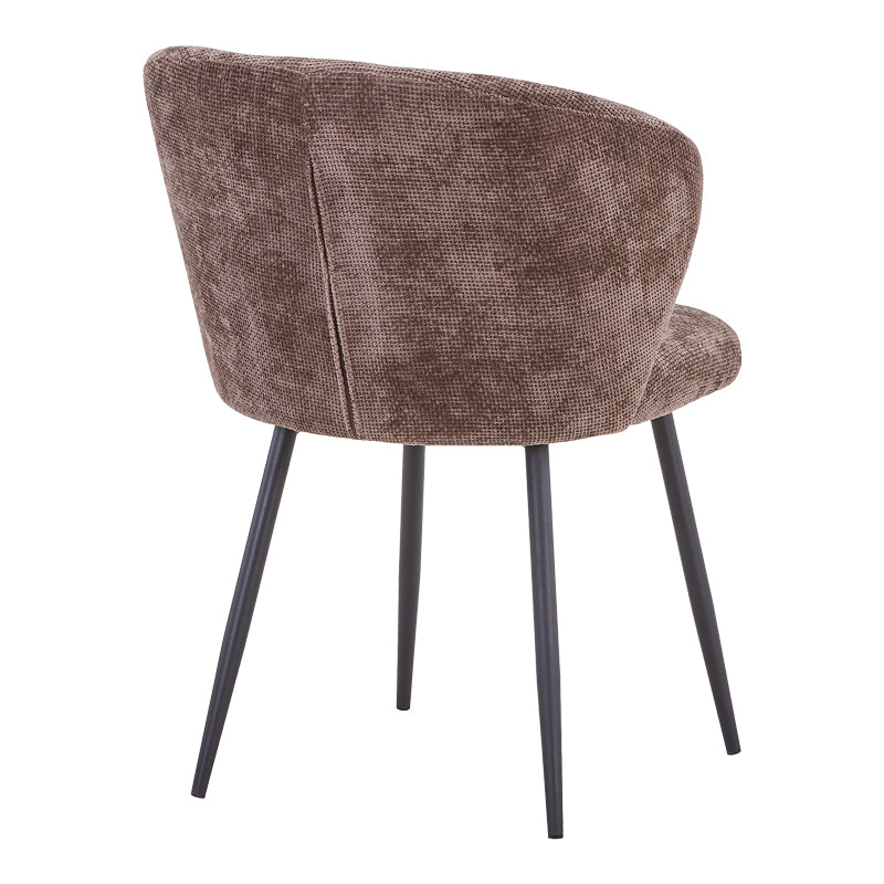Chair Karg brown fabric-leg black metal 57x62x80cm