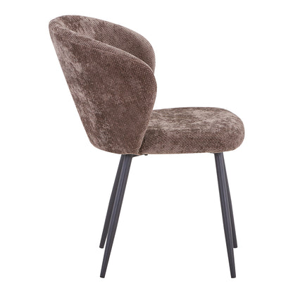Chair Karg brown fabric-leg black metal 57x62x80cm