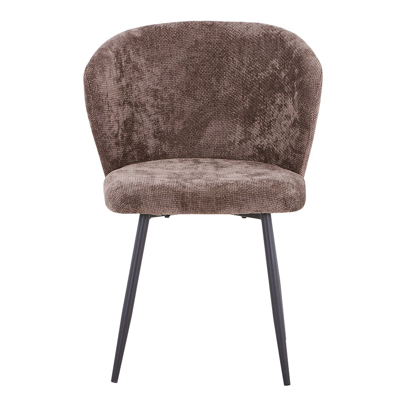 Chair Karg brown fabric-leg black metal 57x62x80cm