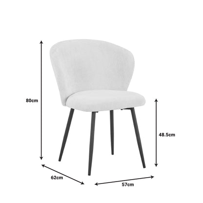 Chair Karg brown fabric-leg black metal 57x62x80cm