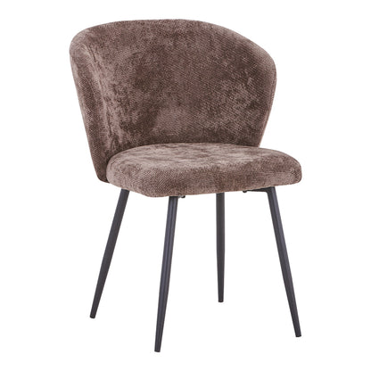 Chair Karg brown fabric-leg black metal 57x62x80cm
