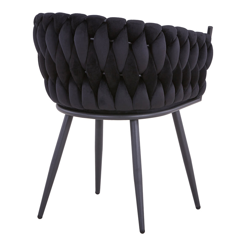 Vivian chair pakoworld black velvet-leg black metal 61x55x80cm