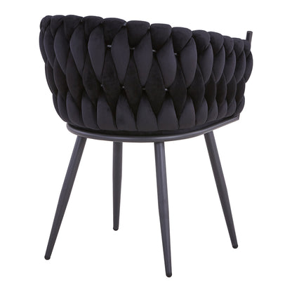 Vivian chair pakoworld black velvet-leg black metal 61x55x80cm