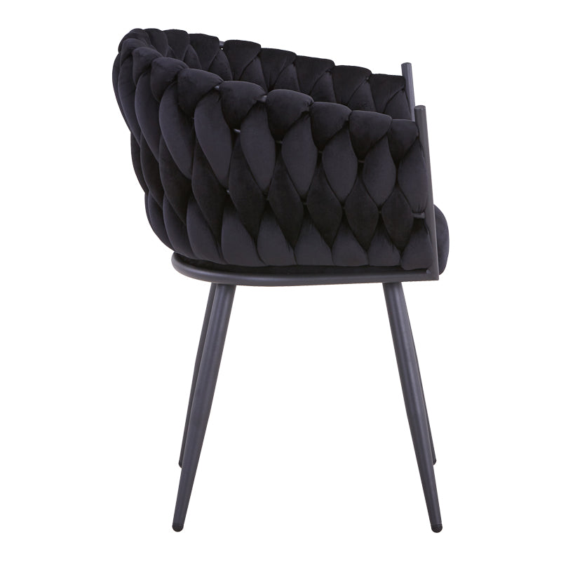 Vivian chair pakoworld black velvet-leg black metal 61x55x80cm