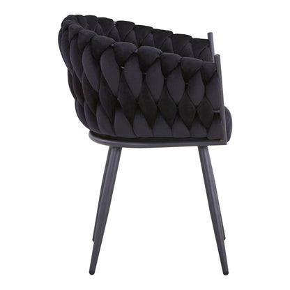 Vivian chair pakoworld black velvet-leg black metal 61x55x80cm
