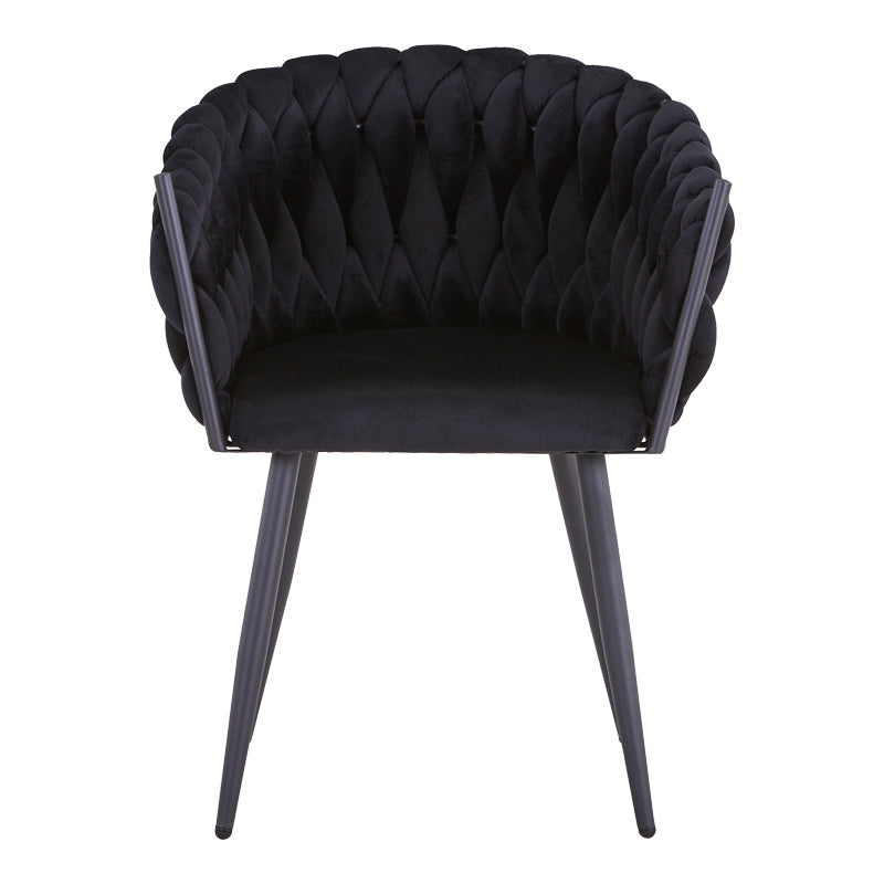 Vivian chair pakoworld black velvet-leg black metal 61x55x80cm