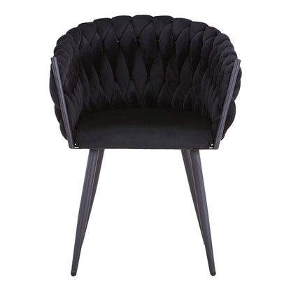 Vivian chair pakoworld black velvet-leg black metal 61x55x80cm