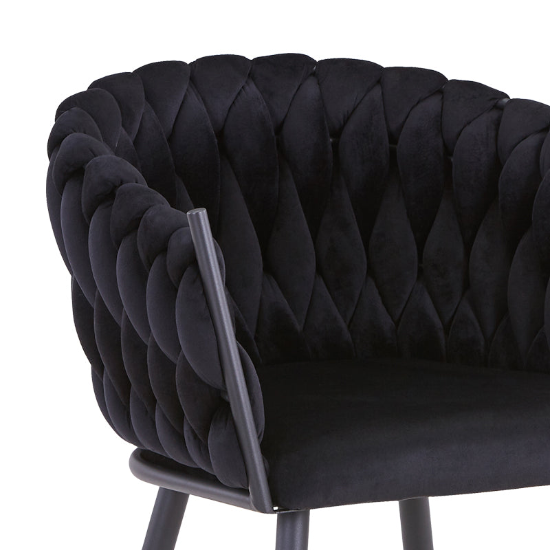 Vivian chair pakoworld black velvet-leg black metal 61x55x80cm