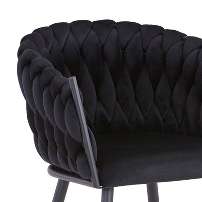 Vivian chair pakoworld black velvet-leg black metal 61x55x80cm