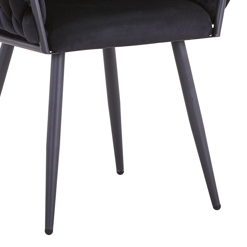 Vivian chair pakoworld black velvet-leg black metal 61x55x80cm