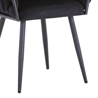 Vivian chair pakoworld black velvet-leg black metal 61x55x80cm