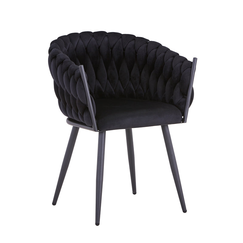 Vivian chair pakoworld black velvet-leg black metal 61x55x80cm
