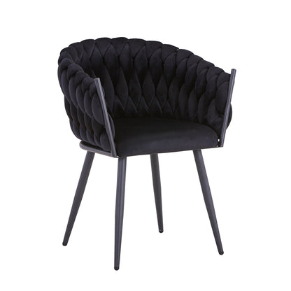 Vivian chair pakoworld black velvet-leg black metal 61x55x80cm