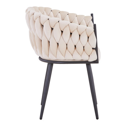 Vivian chair pakoworld beige velvet-leg black metal 61x55x80cm