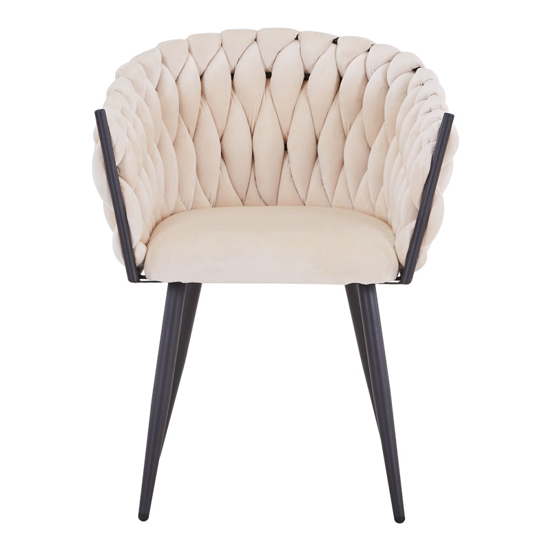 Vivian chair pakoworld beige velvet-leg black metal 61x55x80cm