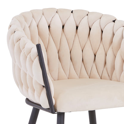 Vivian chair pakoworld beige velvet-leg black metal 61x55x80cm