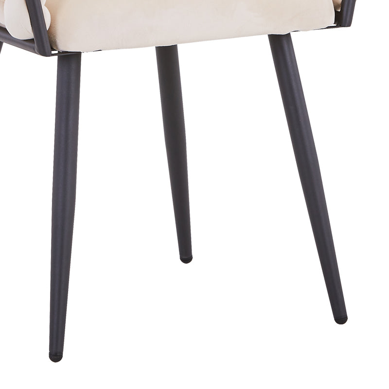 Vivian chair pakoworld beige velvet-leg black metal 61x55x80cm