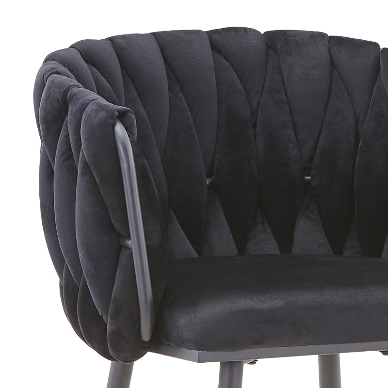 Vivian bar stool pakoworld black velvet-leg black metal 57x50x100cm