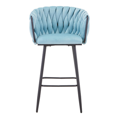 Vivian bar stool pakoworld siel velvet-leg black metal 57x50x100cm