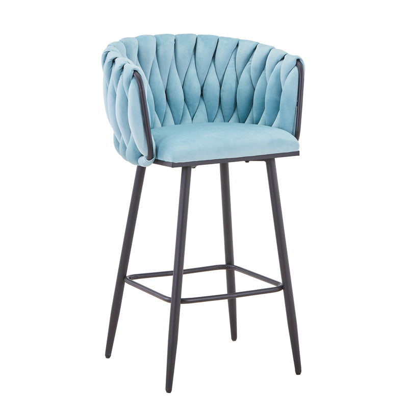 Vivian bar stool pakoworld siel velvet-leg black metal 57x50x100cm