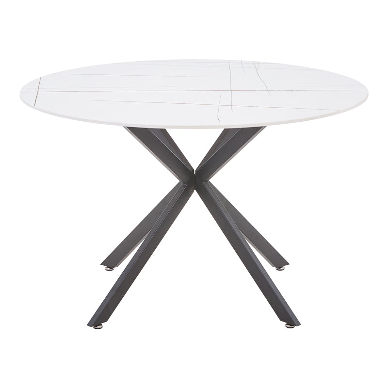 Stoyen pakoworld table white marble ceramic-black metal D120x75cm
