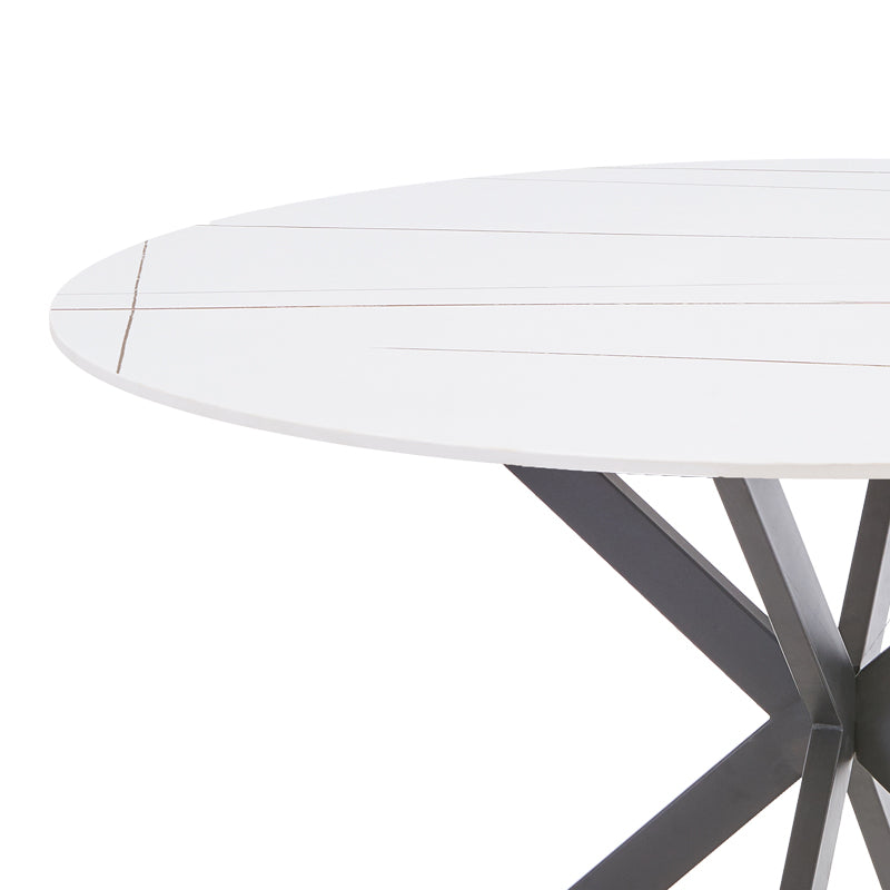 Stoyen pakoworld table white marble ceramic-black metal D120x75cm