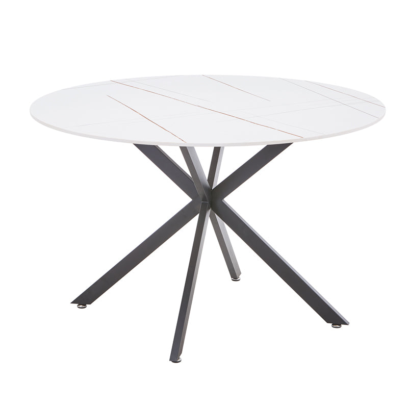 Stoyen pakoworld table white marble ceramic-black metal D120x75cm