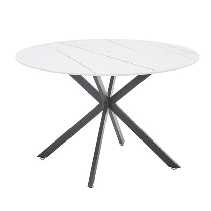Stoyen pakoworld table white marble ceramic-black metal D120x75cm