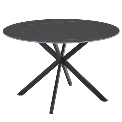 Stoyen pakoworld table black marble ceramic-black metal D120x75cm